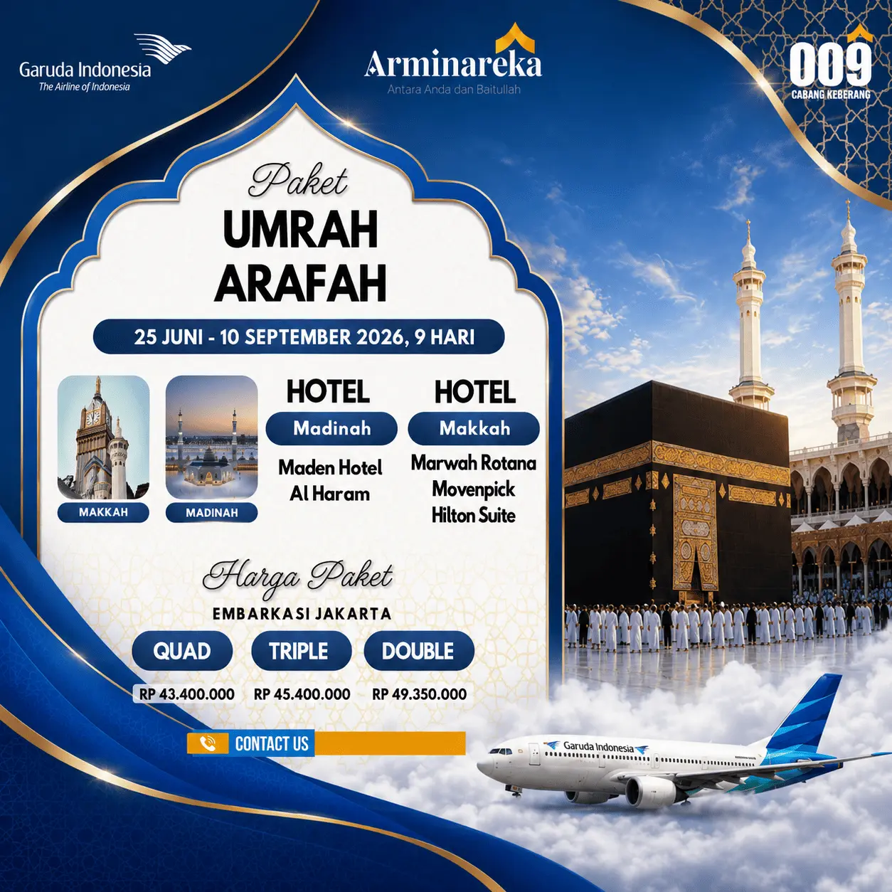 umroh arafah 9 hari - garuda