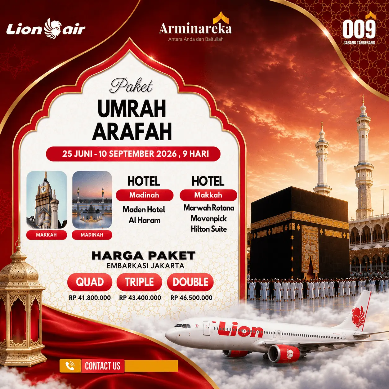 umroh arafah 9 hari - lion