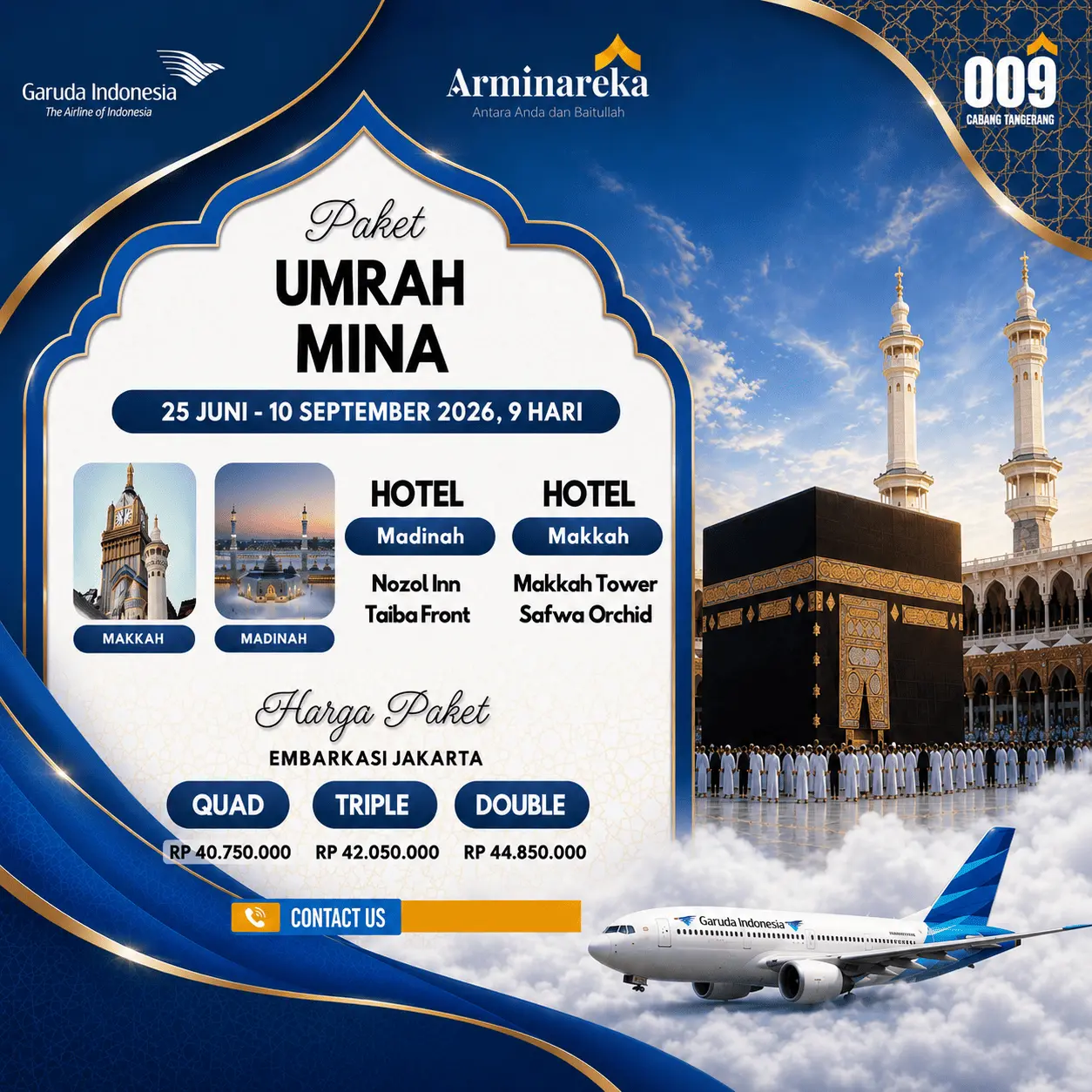 umroh mina 9 hari - garuda